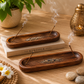 Natural Wood Incense Holder and Ash Catcher