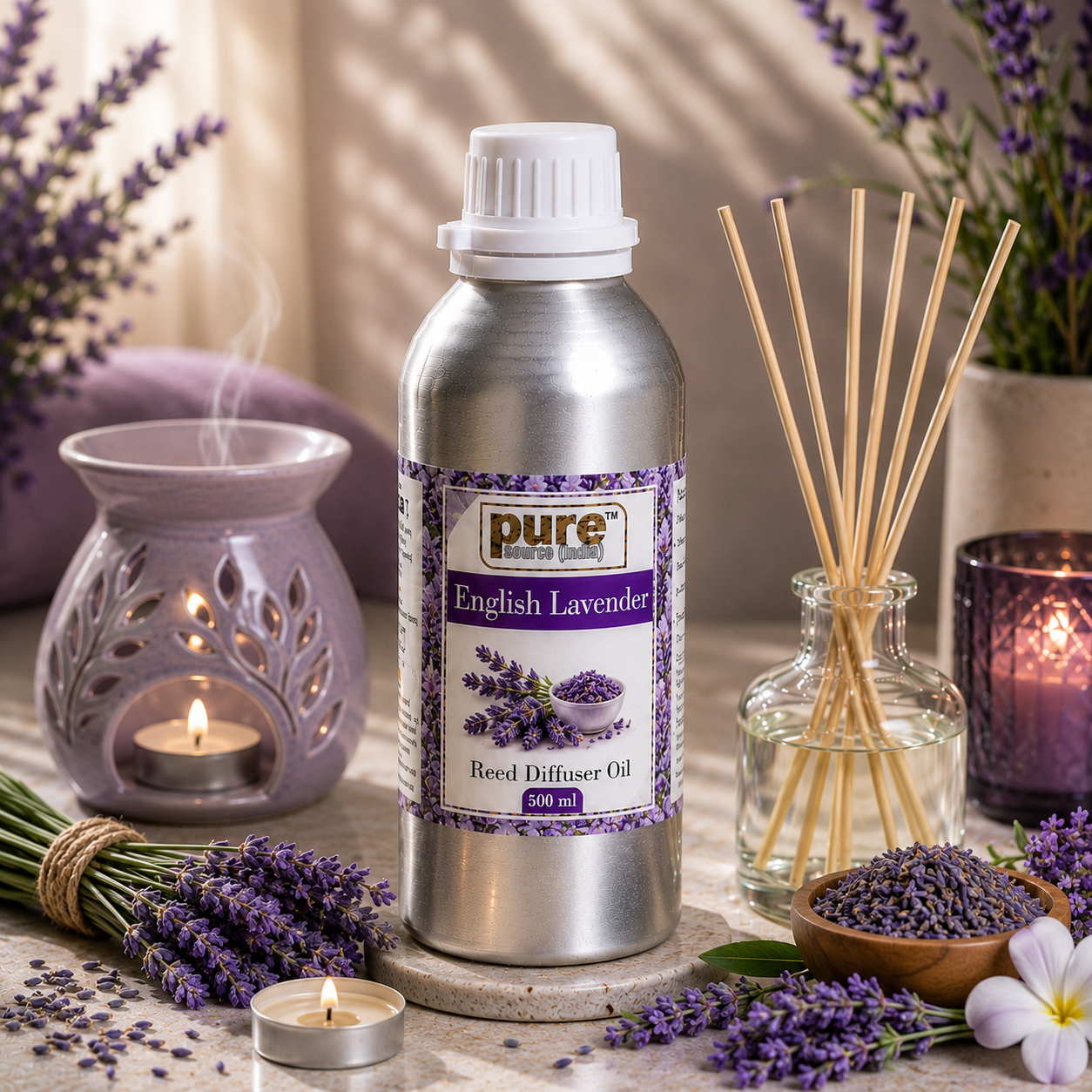 Pure Source (India) 500 ML Reed Diffuser Oil for Home, Bedroom, Living Room & Office, Liquid (Copy)