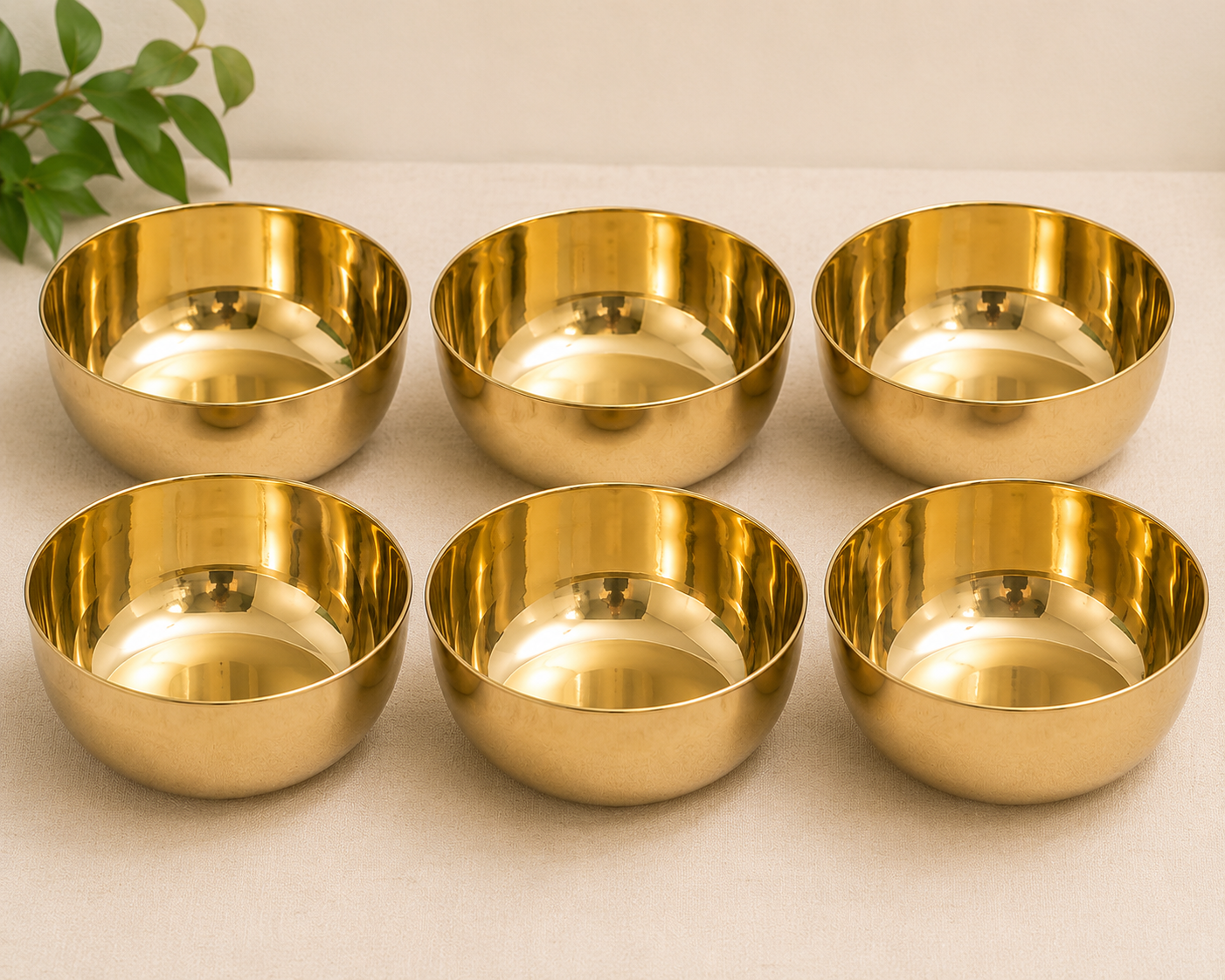 Pure Source India Bronze/Kansa Plain Bowl - 150ml, Gold
