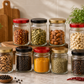 Pure Source India Crystal Clear Round Glass Jar Container Airtight Food Safe BPA Free, Multi-Purpose Jars – 100 Gm