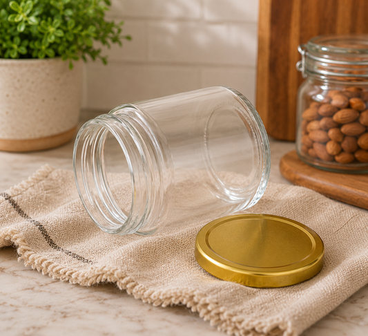 Pure Source India Crystal Clear Round Glass Jar Container Airtight Food Safe BPA Free, Multi-Purpose Jars – 100 Gm