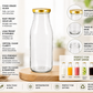 Pure Source India 300 ML Clear Glass Milk, Water and Juice Bottle With Airtight & Leak Proof Cap