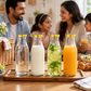 Pure Source India 300 ML Clear Glass Milk, Water and Juice Bottle With Airtight & Leak Proof Cap