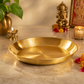 Landslide Handmade Brass Thali for Puja (Gold, 10 Inch)
