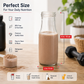 Pure Source India 200 ML Clear Glass Milk, Water and Juice Bottle with Airtight & Leak Proof Cap
