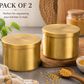 Brass Masala Storage Container for Dry Fruits, Candy, or as a Serving Bowl Decorative, Rustproof & Durable Container (GOLD 1100ML)