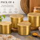 Brass Masala Storage Container for Dry Fruits, Candy, or as a Serving Bowl Decorative, Rustproof & Durable Container (GOLD 1100ML)