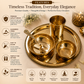 Brass Solid Dinner Thali Set - 5 Pieces, Gold