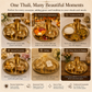 Brass Solid Dinner Thali Set - 5 Pieces, Gold
