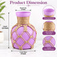 Pure Source India Decorative Purple Flower Vase with Macramé Rope Design | Tabletop Home Décor Vase for Living Room, Dining Table & Office