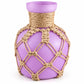 Pure Source India Decorative Purple Flower Vase with Macramé Rope Design | Tabletop Home Décor Vase for Living Room, Dining Table & Office