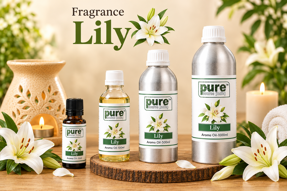 Pure Source India Lily Aroma Oil | Premium Fragrance Oil for Diffuser, Aromatherapy, Meditation, Candles, Soap Making, Humidifier & Home Air Freshener