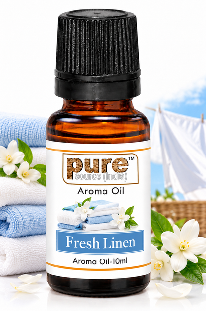 Pure Source India Fresh Linen Aroma Oil | Premium Fragrance Oil for Diffuser, Aromatherapy, Meditation, Candles, Soap Making, Humidifier & Home Air Freshener