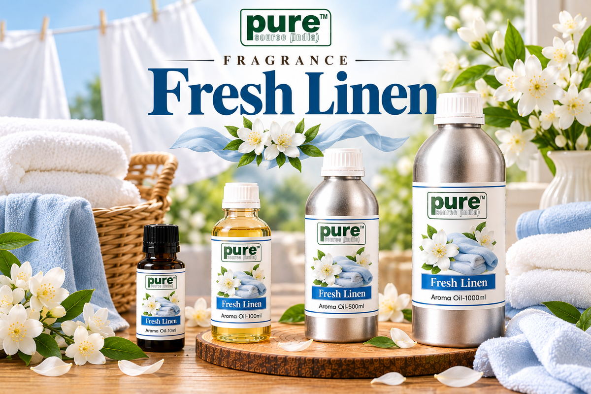 Pure Source India Fresh Linen Aroma Oil | Premium Fragrance Oil for Diffuser, Aromatherapy, Meditation, Candles, Soap Making, Humidifier & Home Air Freshener