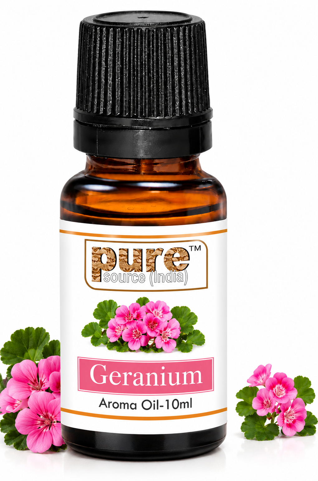 Pure Source India Geranium Aroma Oil | Premium Fragrance Oil for Diffuser, Aromatherapy, Meditation, Candles, Soap Making, Humidifier & Home Air Freshener