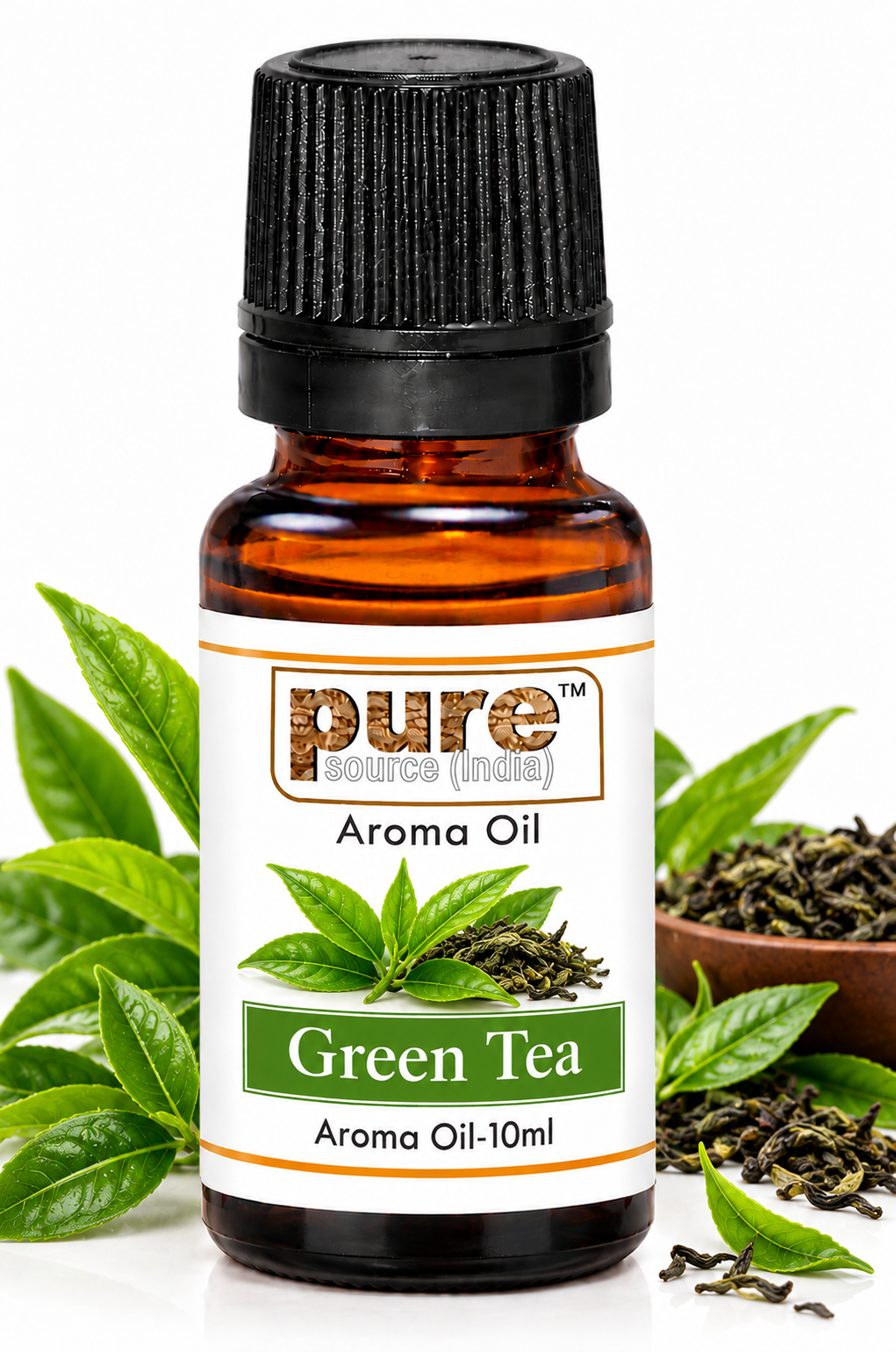 Pure Source India Green Tea Aroma Oil | Premium Fragrance Oil for Diffuser, Aromatherapy, Meditation, Candles, Soap Making, Humidifier & Home Air Freshener