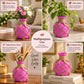 Pure Source India Decorative Pink Flower Vase with Macramé Rope Design | Tabletop Home Décor Vase for Living Room, Dining Table & Office