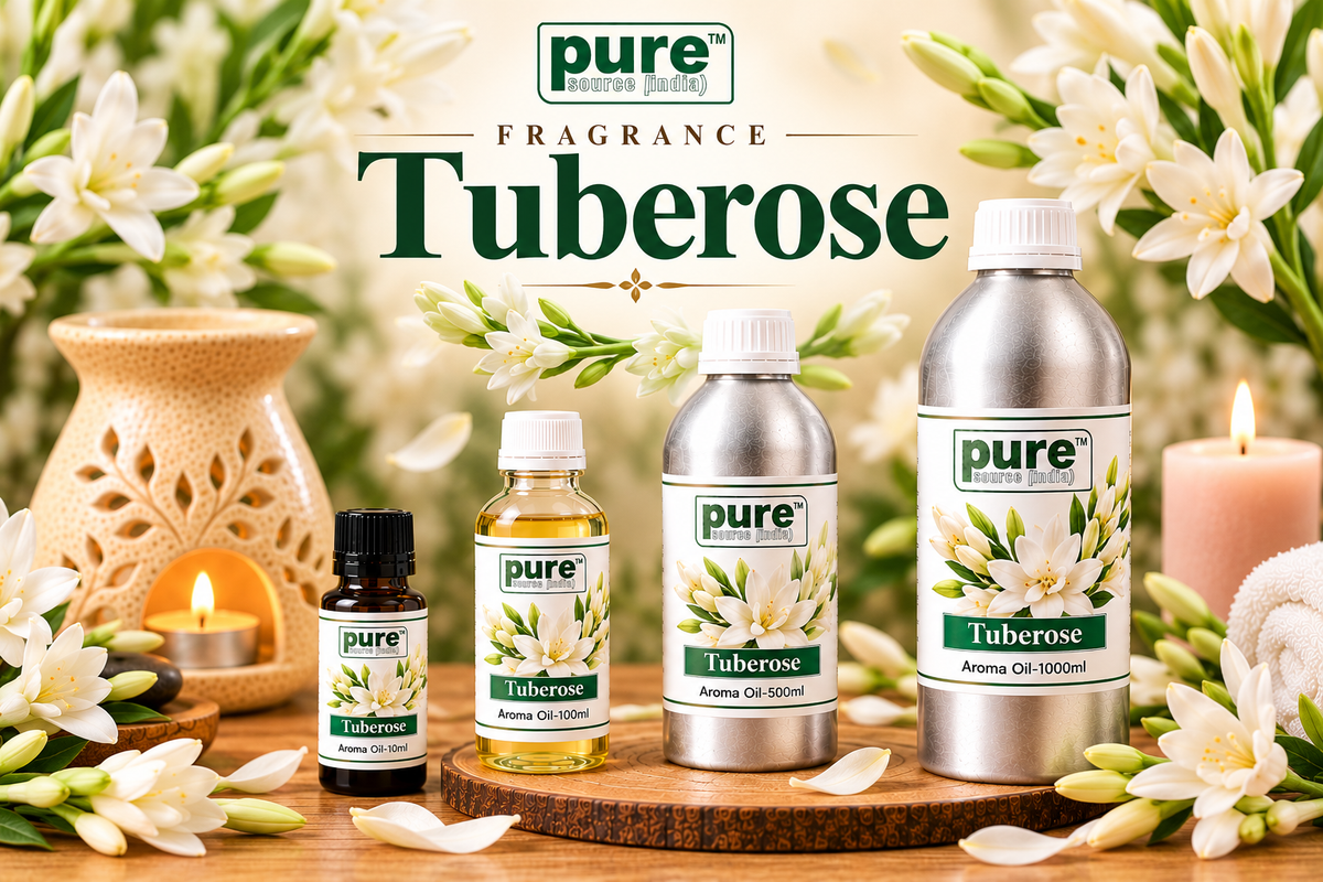 Pure Source India Tuberose Aroma Oil | Premium Fragrance Oil for Diffuser, Aromatherapy, Meditation, Candles, Soap Making, Humidifier & Home Air Freshener