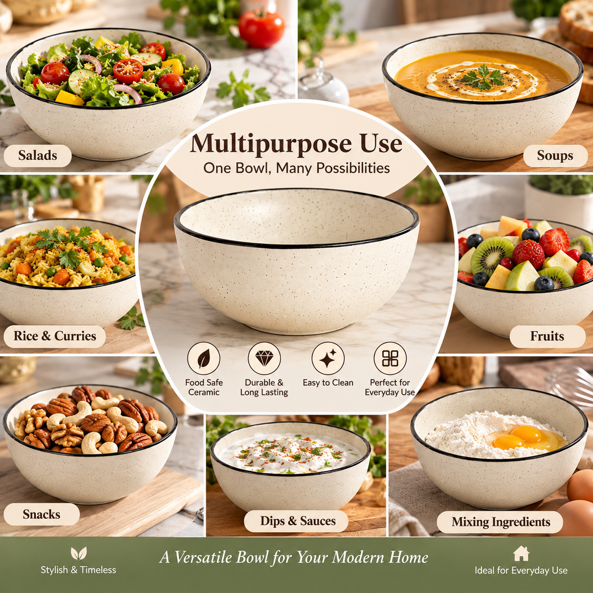 Pure Source India Dotted White Small Ceramic Bowl Handcrafted/Decorative Bowls for Home and Kitchen(3.5 Inch Diameter, 1.5 Inch Height)