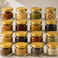 Pure Source India 150Gm Round Glass Container with Airtight and Rust-free Metal Lid - Led Free and Food Safe Jar