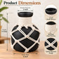 Pure Source India Decorative Black Flower Vase with Macramé Rope Design | Tabletop Home Décor Vase for Living Room, Dining Table & Office