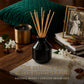 Pure Source India Elegant Ceramic Reed Diffuser Pot (Black) – Decorative Aroma Diffuser Vase for Living Rooms, bedrooms, bathrooms, Offices, and entryways (Black)