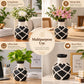 Pure Source India Decorative Black Flower Vase with Macramé Rope Design | Tabletop Home Décor Vase for Living Room, Dining Table & Office