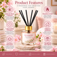 Pure Source India Blossom Reed Diffuser Oil Set 100ml With  6 Rattan Reed Sticks – Premium Aromatherapy Home Fragrance with Glass Bottle |Air Freshener for Home, Bedroom & Office | Ideal for Gifting