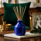 Pure Source India Elegant Ceramic Reed Diffuser Pot (Blue) – Decorative Aroma Diffuser Vase for Living Rooms, bedrooms, bathrooms, Offices, and entryways (Blue)