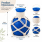 Pure Source India Decorative Blue Flower Vase with Macramé Rope Design | Tabletop Home Décor Vase for Living Room, Dining Table & Office
