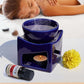 Pure Source India Ceramic Clay Candle Operated Aroma Burner Oil Diffuser, Extra Large Bowl, with 1 Tealight, 4.25 Inch