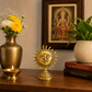 Pure Source India Pure Brass Sun Idol Smiling Face Surya Murti (3.9 Inch) with Stand (184gm)