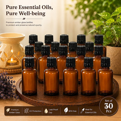 Pure Source India Reusable 100ml Black Cap Empty Amber Glass Bottle with Euro Dropper for Essential Oils, Fragrances, Medicines, DIY Perfumes & Homeopathy