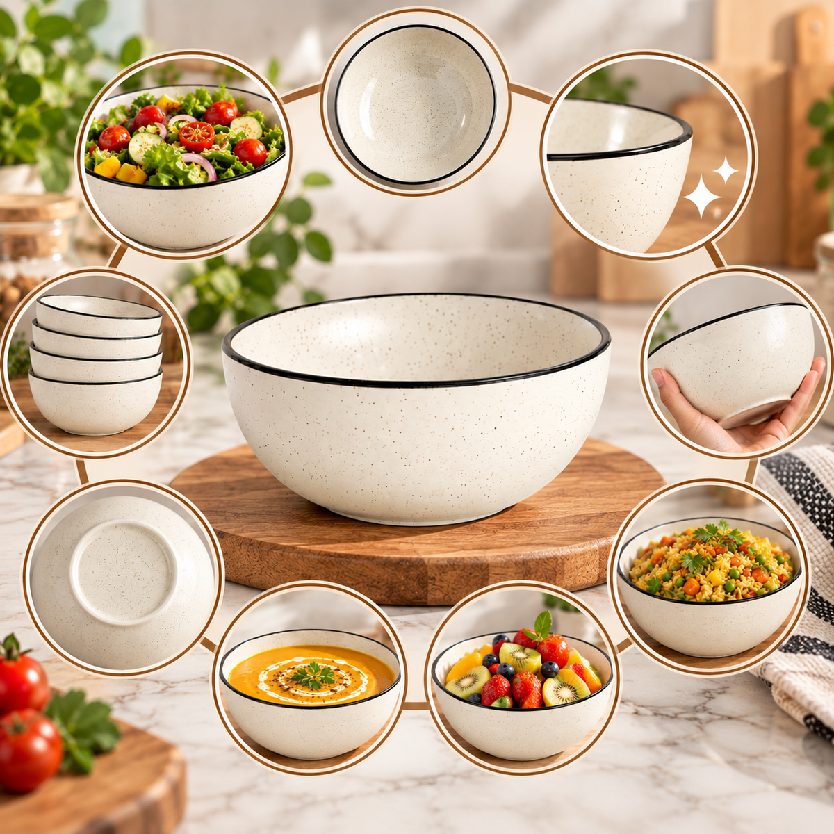 Pure Source India Dotted White Small Ceramic Bowl Handcrafted/Decorative Bowls for Home and Kitchen(3.5 Inch Diameter, 1.5 Inch Height)