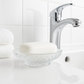 Pure Source India Crystal Glass Soap Dish for Bathroom 4.5 Inch| Elegant Transparent Soap Holder with Anti-Slip Design | Ideal for Washbasin, Shower & Kitchen Counter