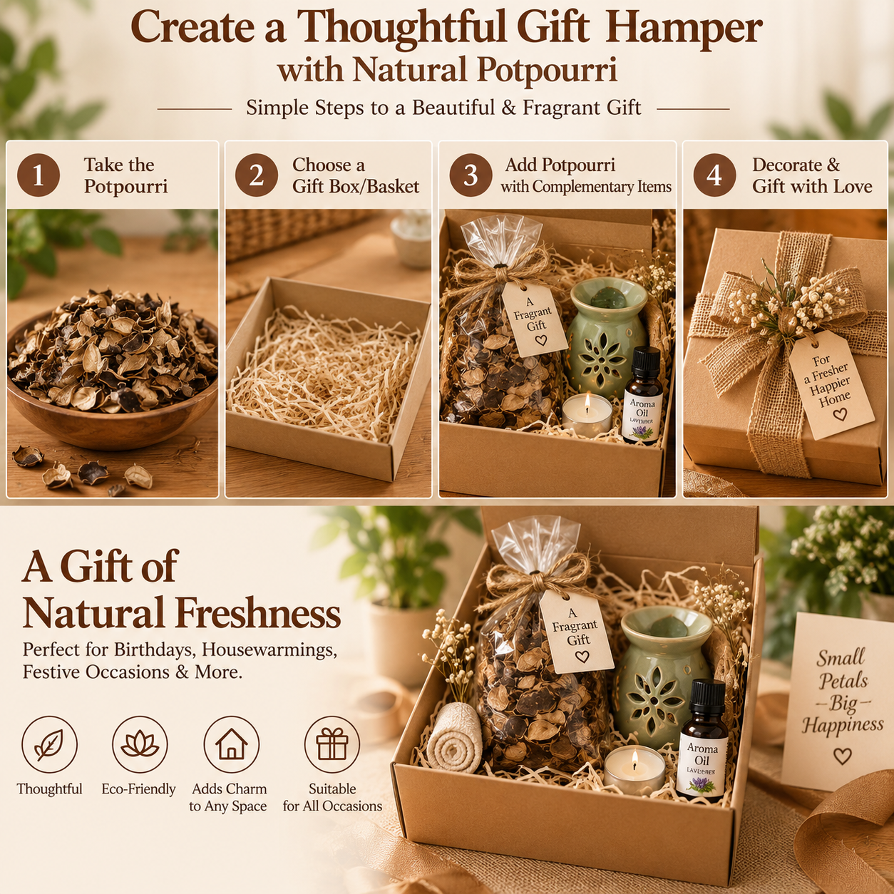 Pure Source India  Natural  Unscented Potpourri – Natural Dried Flower for Home Décor, Wedding Table Styling, DIY Crafts & Essential Oil Blending