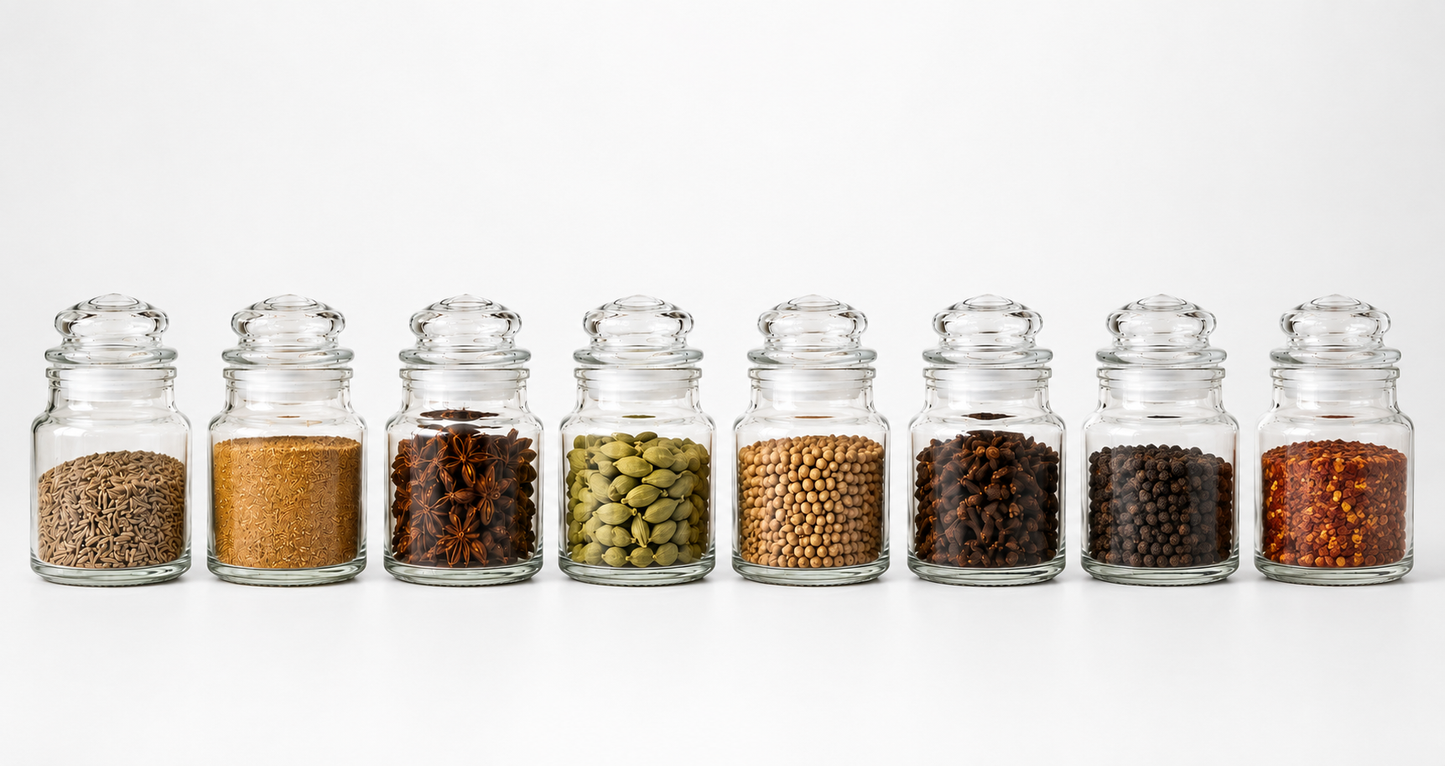 Pure Source India 60ML Spice Jar, Glass Container