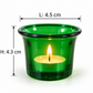 Pure Source India Green Makhan Votive Glass Tealight Candle Holder Set of 6 With Tealight for Diwali, Pooja, Rangoli & Home Décor