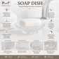 Pure Source India Crystal Glass Soap Dish for Bathroom 4.5 Inch| Elegant Transparent Soap Holder with Anti-Slip Design | Ideal for Washbasin, Shower & Kitchen Counter