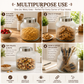 Pure Source India 7.5 Litre Ribbed Glass Storage Jar with Stainless Steel Lid | Airtight Food Grade Glass Canister | Kitchen Pantry Container for Cookies, Cereals, Rice, Flour, Pasta, Dry Fruits & Snacks