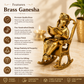 Pure Source India Pure Brass Lord Ganesh Statue (6 Inch) Sitting on Chair Idol for Home Office and Gifts Decor (1172 gm)