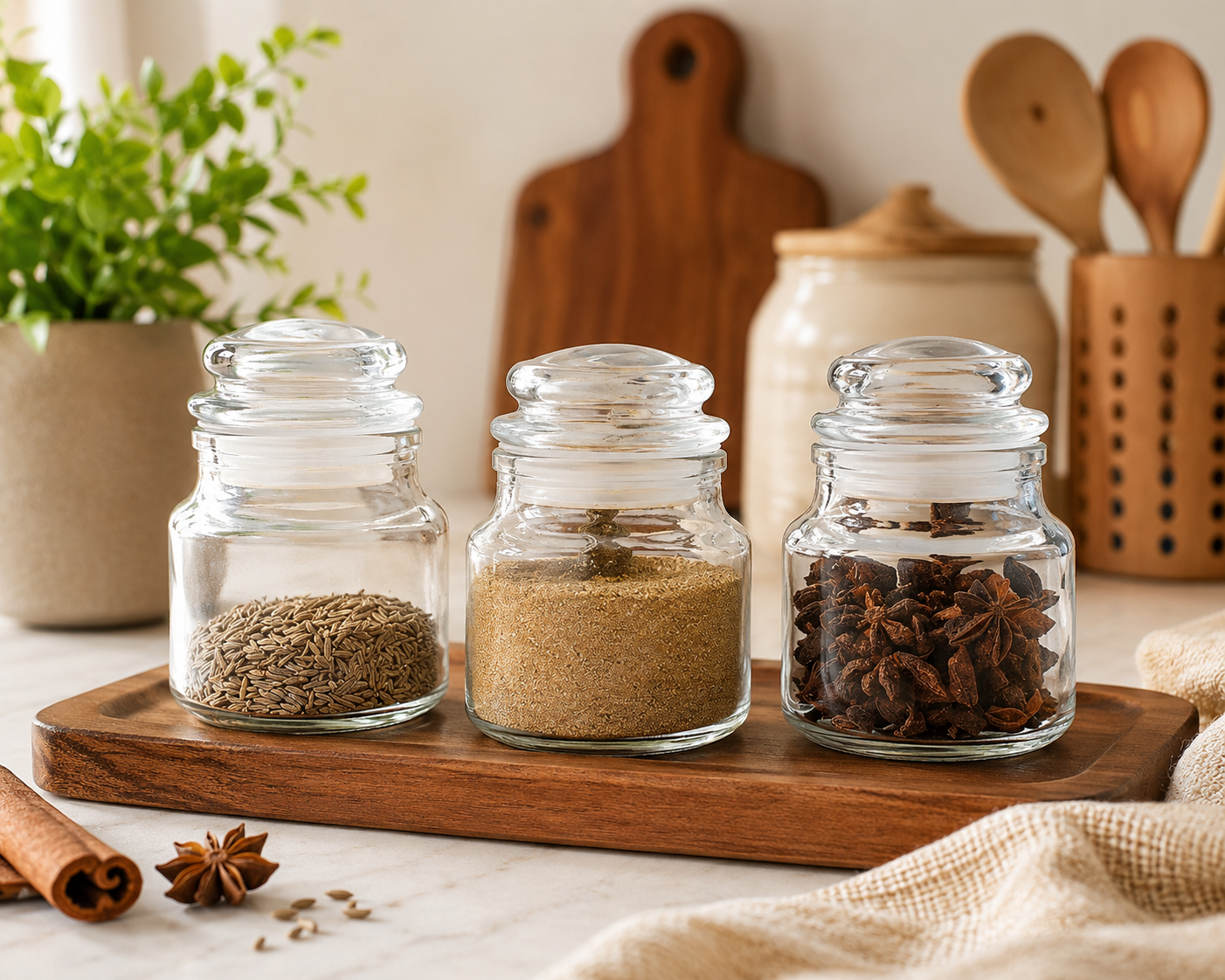 Pure Source India 60ML Spice Jar, Glass Container