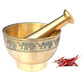 Pure Source India Pure Brass Imam Dasta/Mortar and Pestle Set/Ohkli Musal/Kharal- 4 Inches