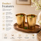 Pure Source India Pure Brass Lassi Glass Tumbler Set of 2, 250 ML Dotted Design Brass Drinking Glass | Traditional Indian Drinkware for Lassi, Water, Juice, Home, Kitchen & Gifting