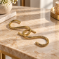 Pure Source India Golden Brass S  Hook Pack of 2 for Home Decor, Hanging Accessories, Kitchen, Bathroom & Organizing(Light Weight)