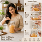 Pure Source India Glass Jar 1.5 LTR, Air Tight Jar With Stainless Steel Clamp Lid & Silicone Seal Kitchen Storage Jar with Air Tight Seal for Rice Pasta Pickling Food (White Rim)