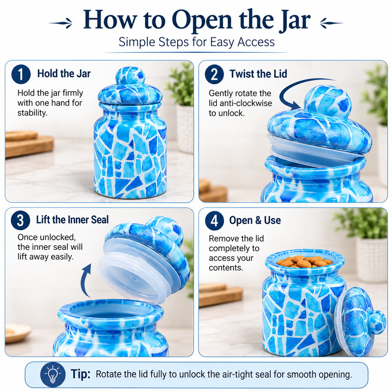 Pure Source India 250 ML Airtight Glass Jars & Containers With Lid Decorative Jars| Candy Jars| Glass Jars for kitchen Storage