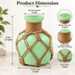 Pure Source India Decorative Green Flower Vase with Macramé Rope Design | Tabletop Home Décor Vase for Living Room, Dining Table & Office