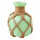 Pure Source India Decorative Green Flower Vase with Macramé Rope Design | Tabletop Home Décor Vase for Living Room, Dining Table & Office
