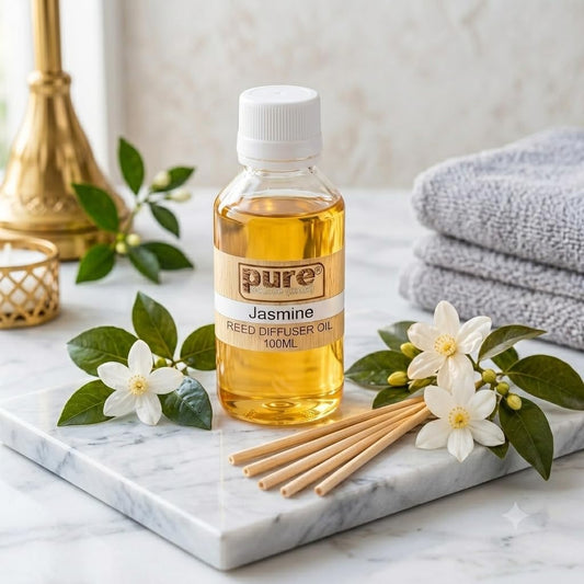 Pure Source India 100ML Jasmine  Aroma Reed Diffuser Refill , 8 Pcs Reed Stick Coming Free With This Reed Diffuser Oil